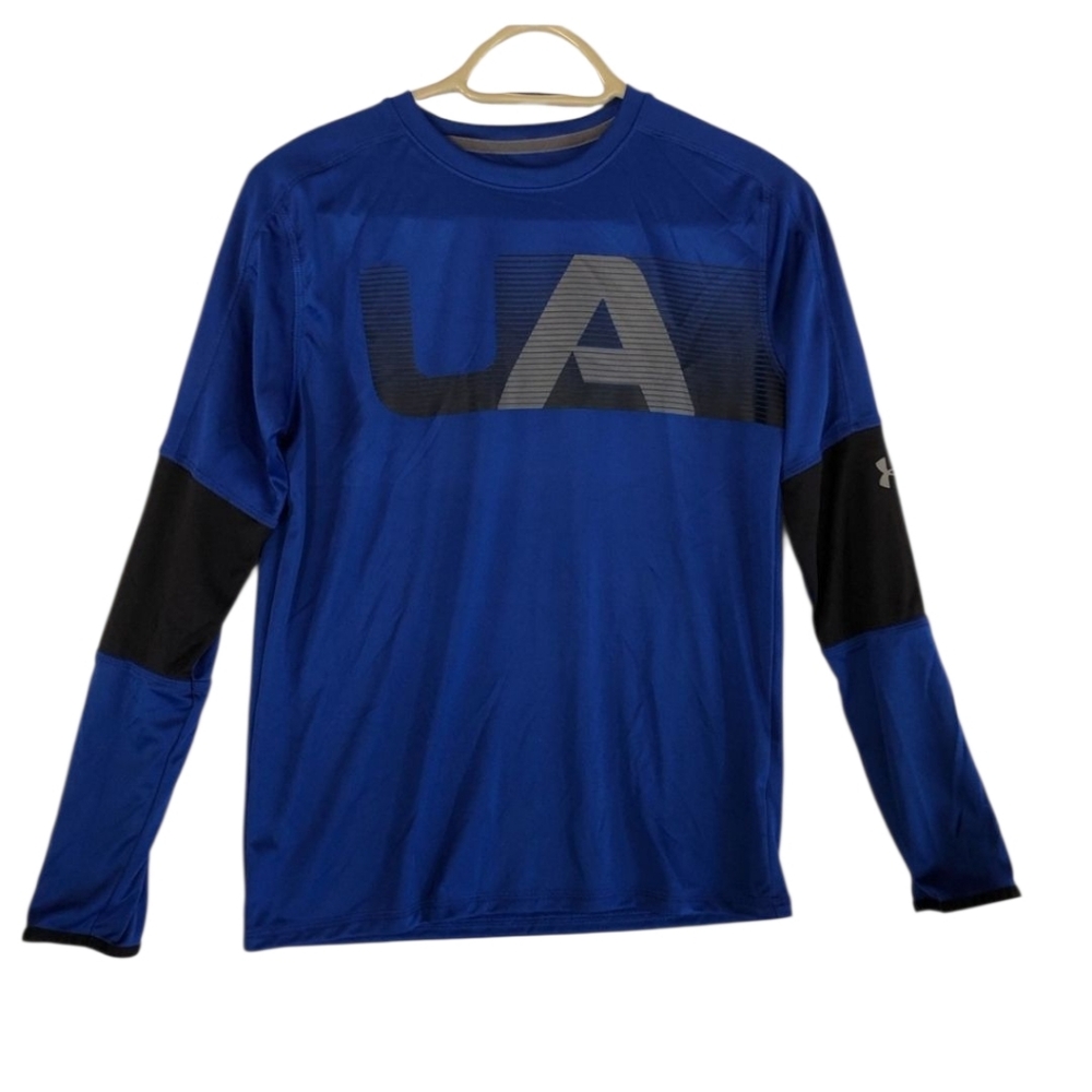 Under Armour Kids Blue and Black Long Sleeve Tee YXL